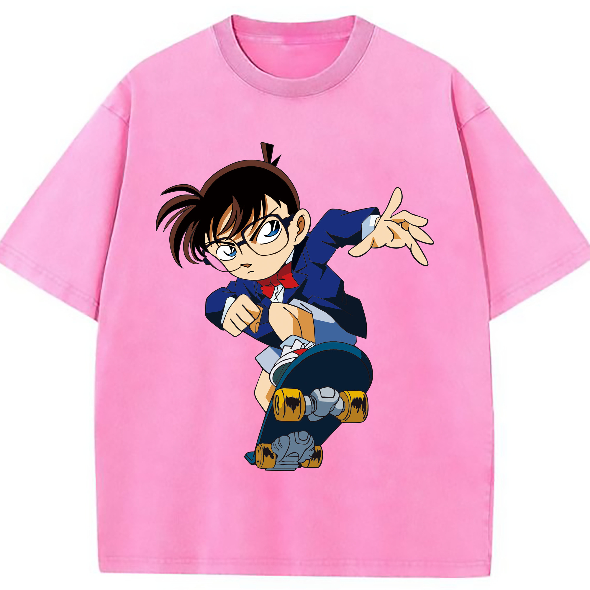（画像用） 名探偵コナン 江戸川 コナン Detective Conan Conan Edogawa 綿100% ヴィンテージ風 半袖Tシャツ（フロントプリント）